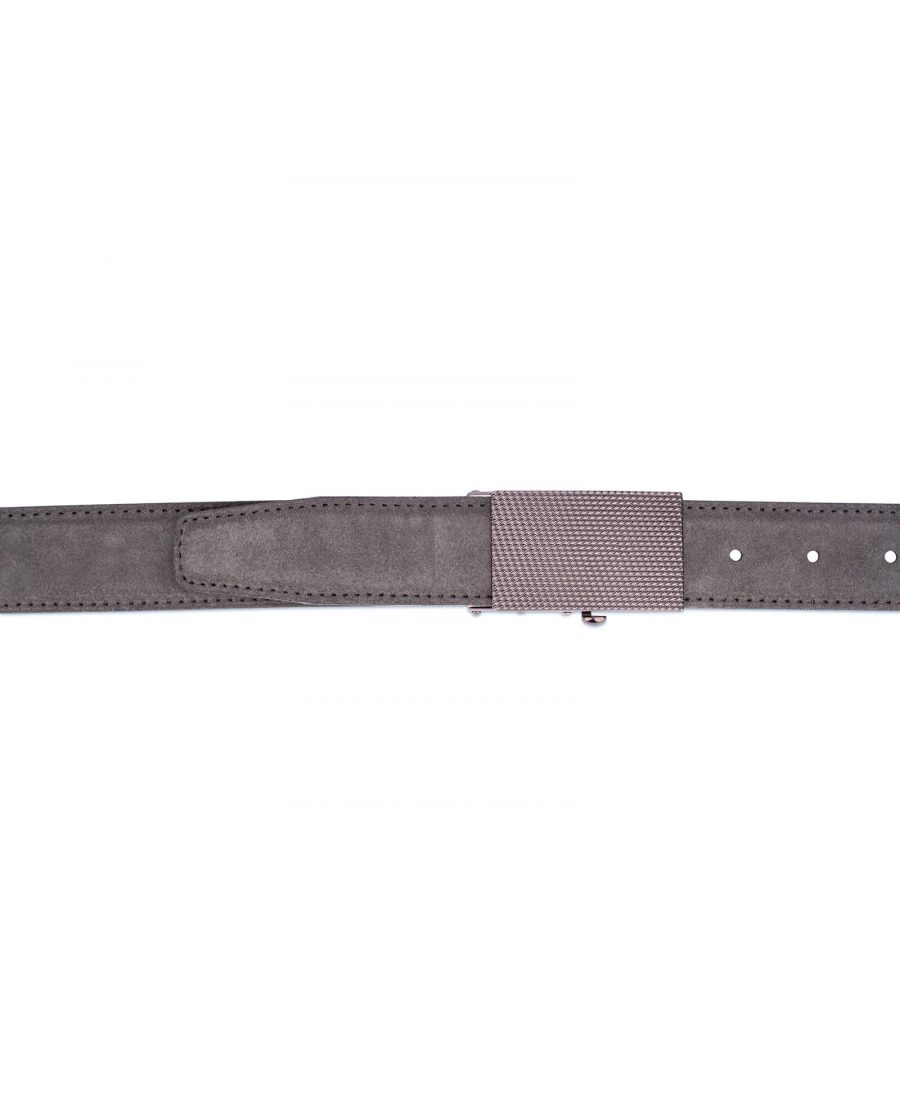 Mens Grey suede automatic buckle belt 4