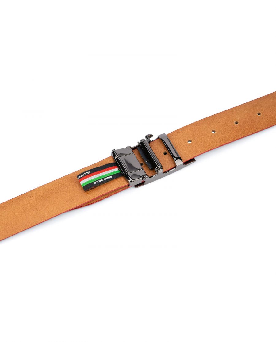 Ratchet navy leather mens belt 15
