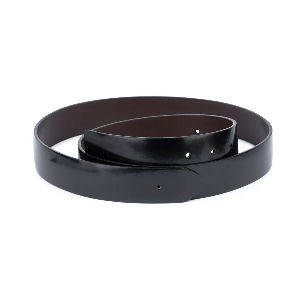 Buy Black Patent Leather Belt Strap No Buckle Capo Pelle