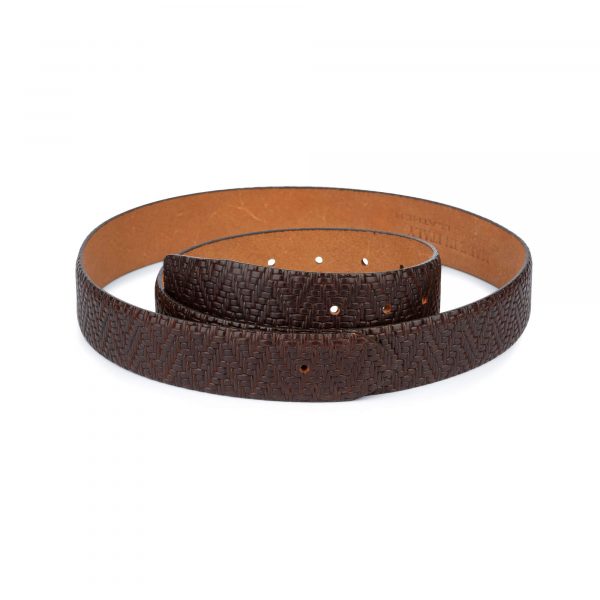 brown mens no buckle belt 1 2