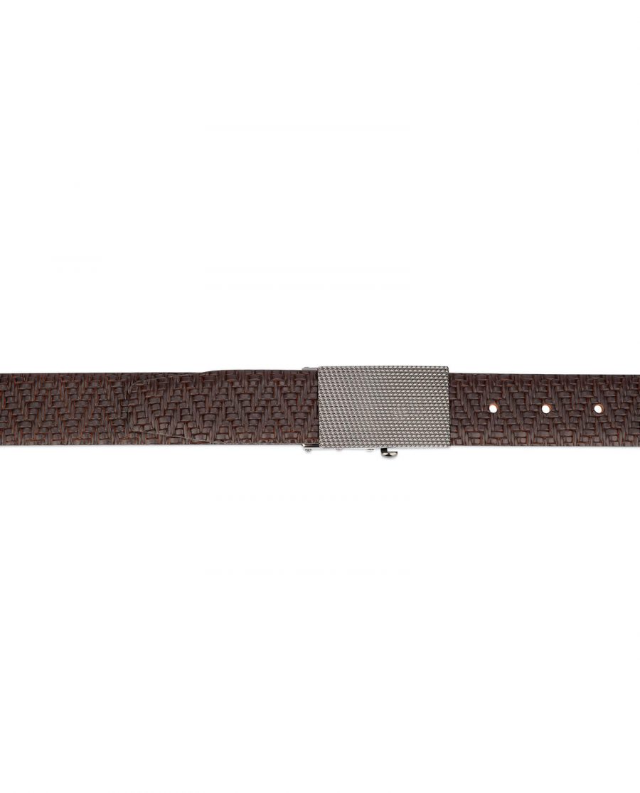 mens brown belt with slide buckle 4
