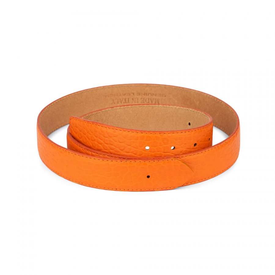 orange leather belt no buckle 1