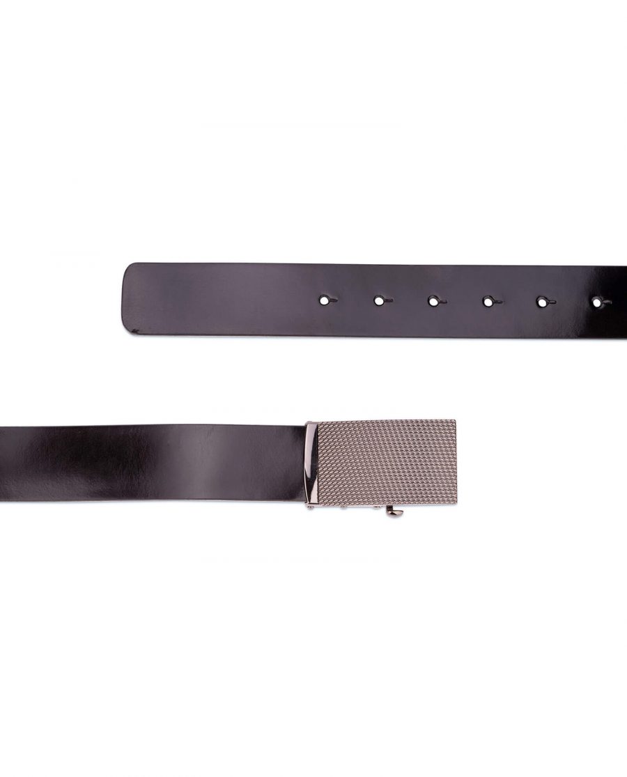 patent leather mens belt with slide buckle 3