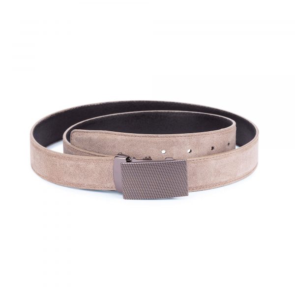 taupe suede comfort click belt 12