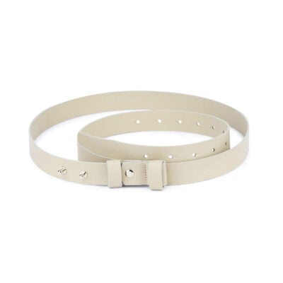 1 inch womens beige belt without buckle 1