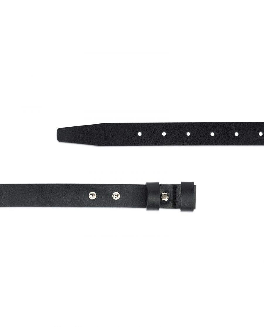 1 inch womens black leather belt without buckle 2