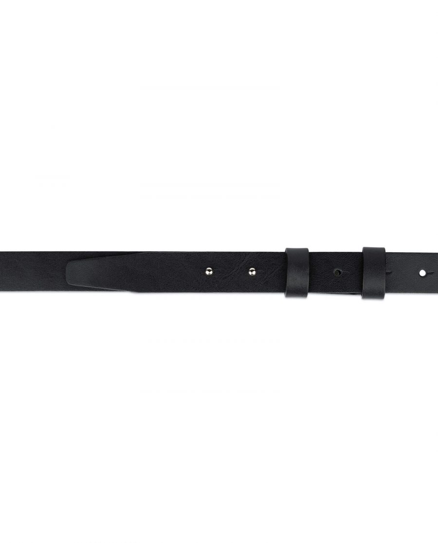 1 inch womens black leather belt without buckle 3