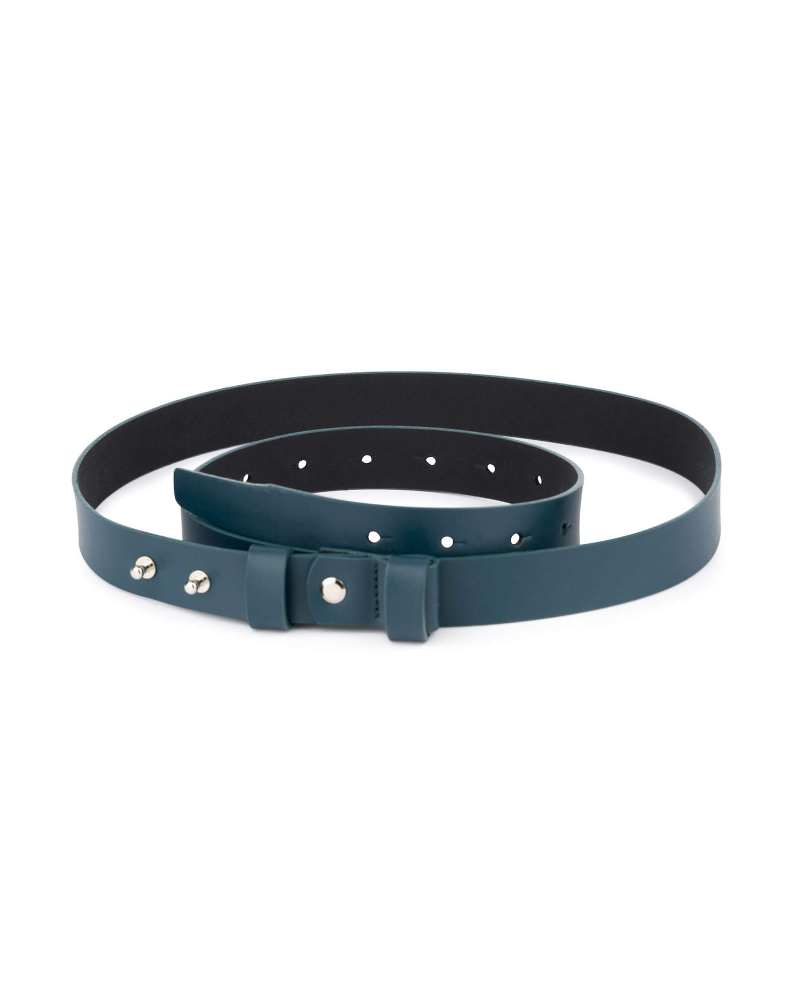 Buy 1 Inch Womens Blue Belt Without Buckle | Capo Pelle