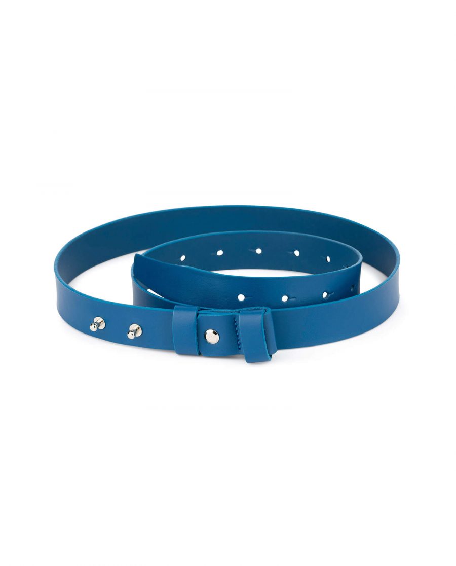1 inch womens royal blue belt without buckle 1