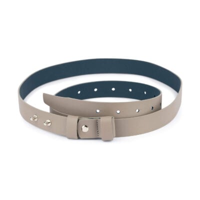 1 inch womens taupe belt without buckle 1