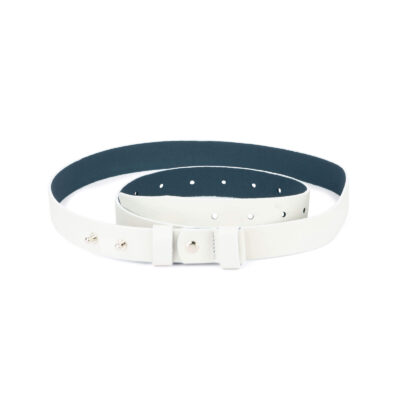 1 inch womens white belt without buckle 1