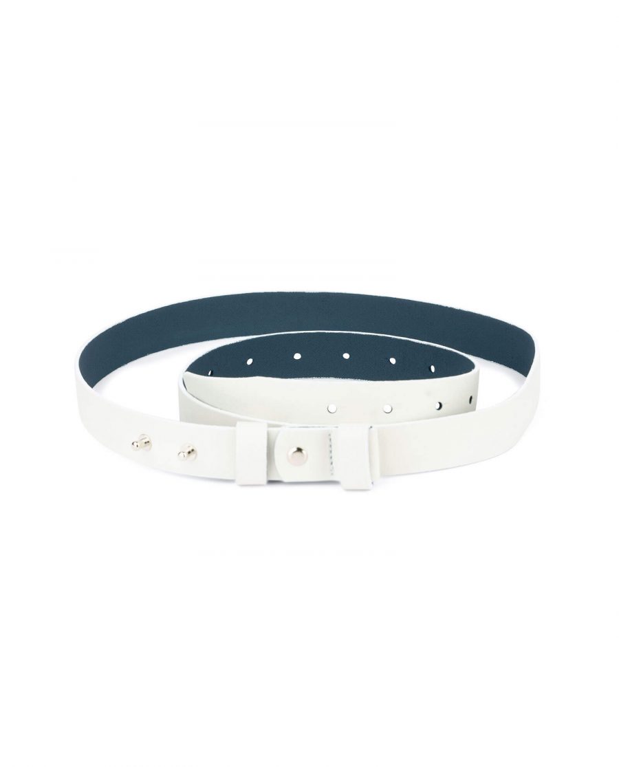 1 inch womens white belt without buckle 1