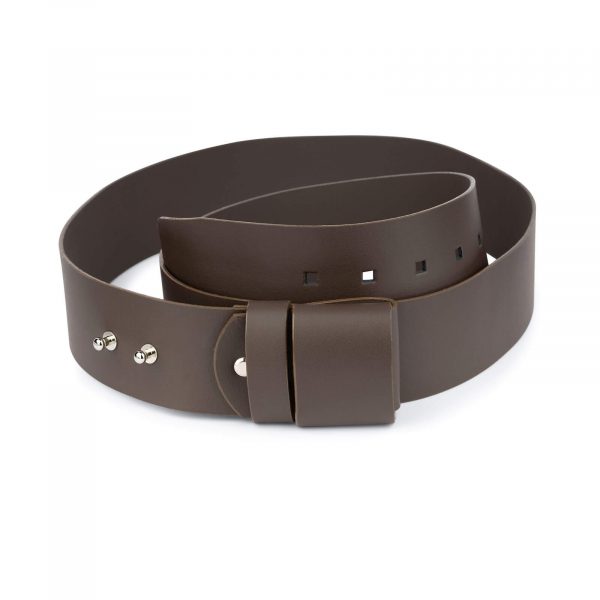 2 inch womens brown belt without buckle 1