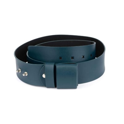 2 inch womens dark blue belt without buckle 1