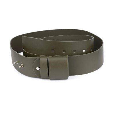 2 inch womens green belt without buckle 1