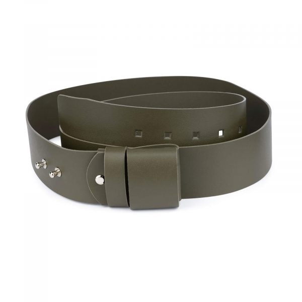 No Boundaries Women's Women's Faux Leather 3 for 1 Basic Belts, Black/  Olive/ Tan 