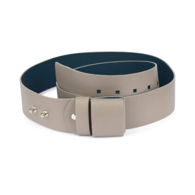 2 inch womens taupe belt without buckle 1
