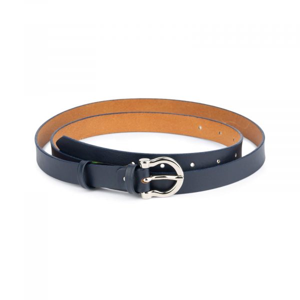 thin navy blue belt womens 1