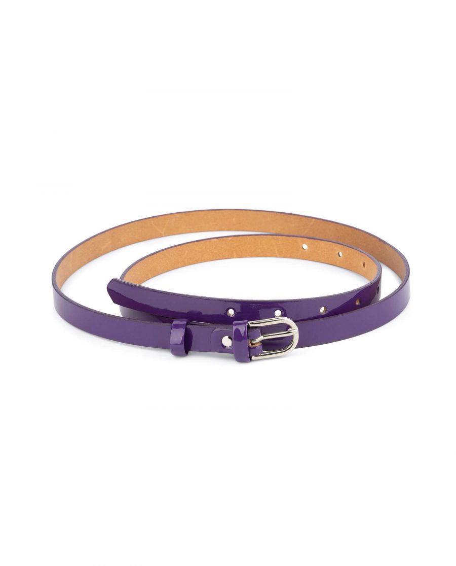 thin womens purple belt genuine leather 0