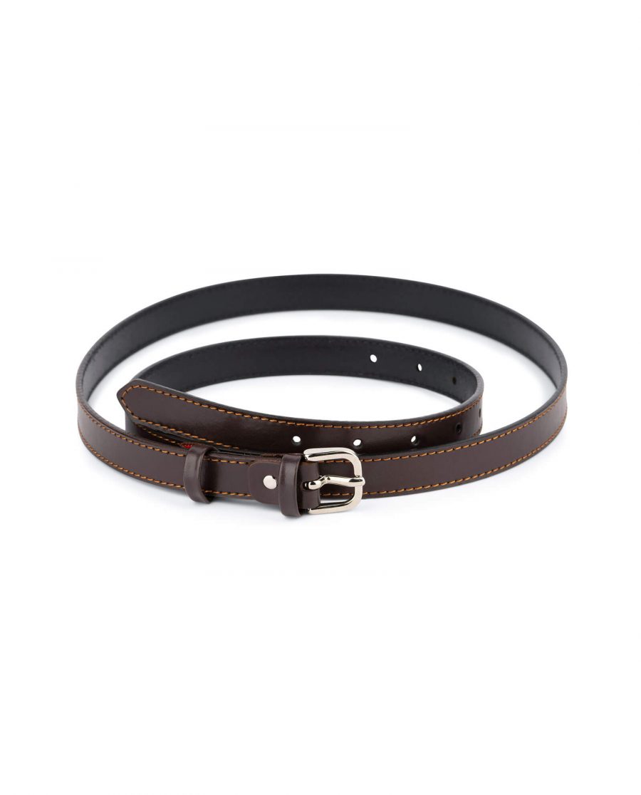 womens brown belt real leather 2 0 cm 1