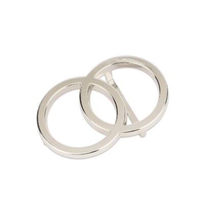 womens two circle belt buckle silver 38 mm 1