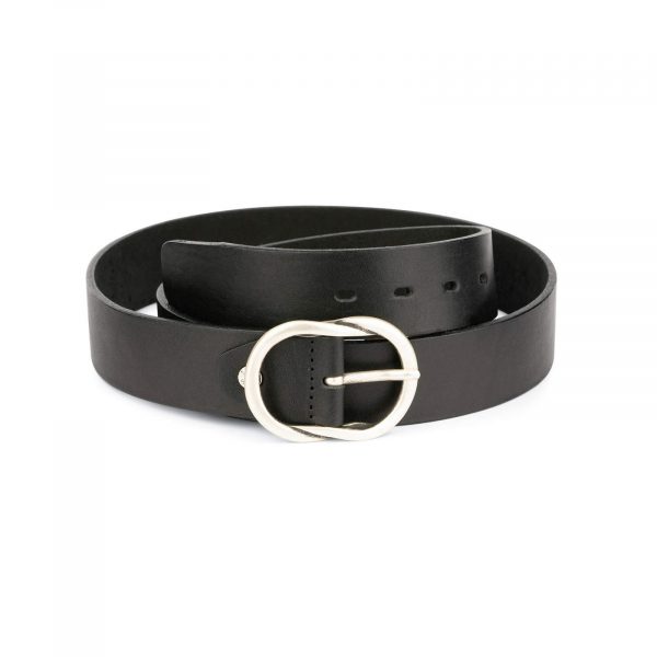 black womens full grain leather belt 12