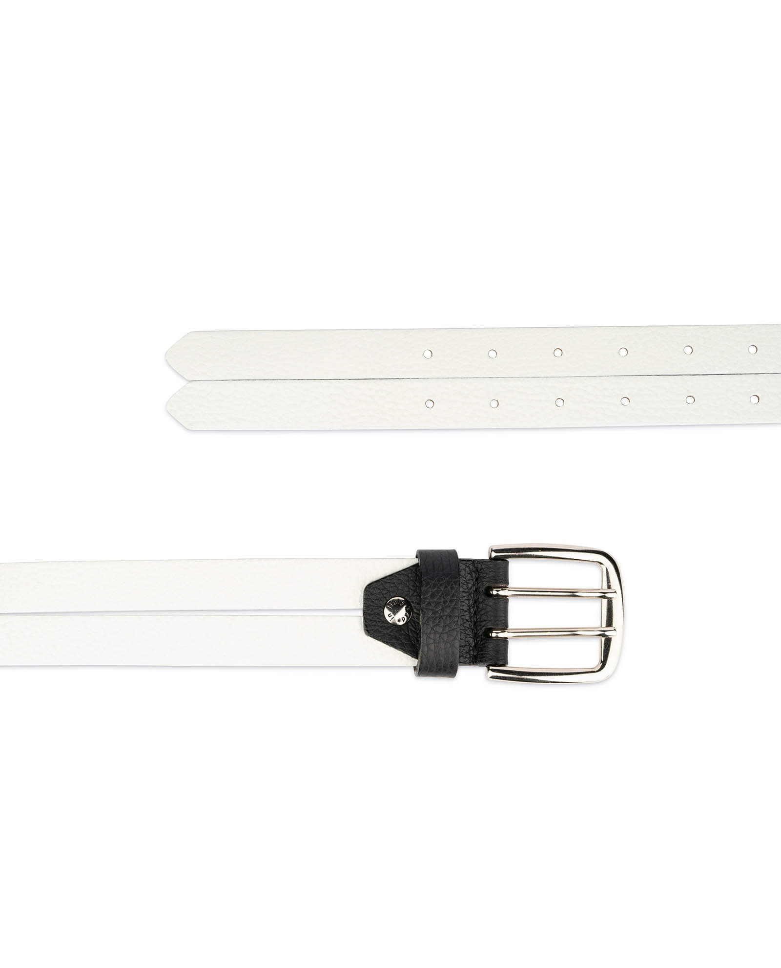 Buy White Womens Two Prong Belt | Real Leather | LeatherBeltsOnline