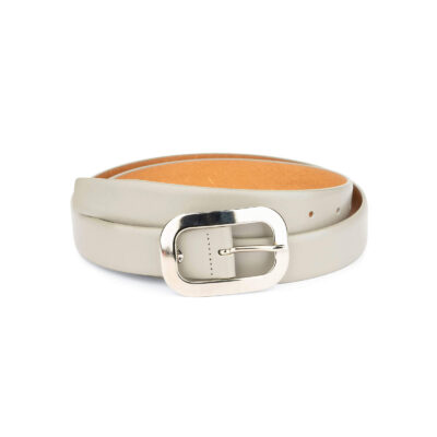womens gray belt with nickel silver buckle 1