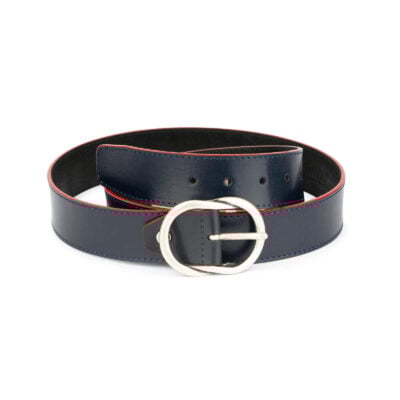 womens navy belt with red edges 2