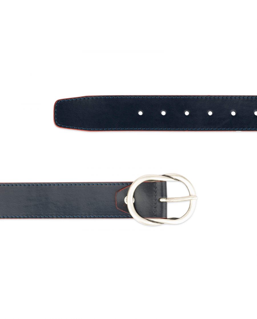 womens navy belt with red edges 3