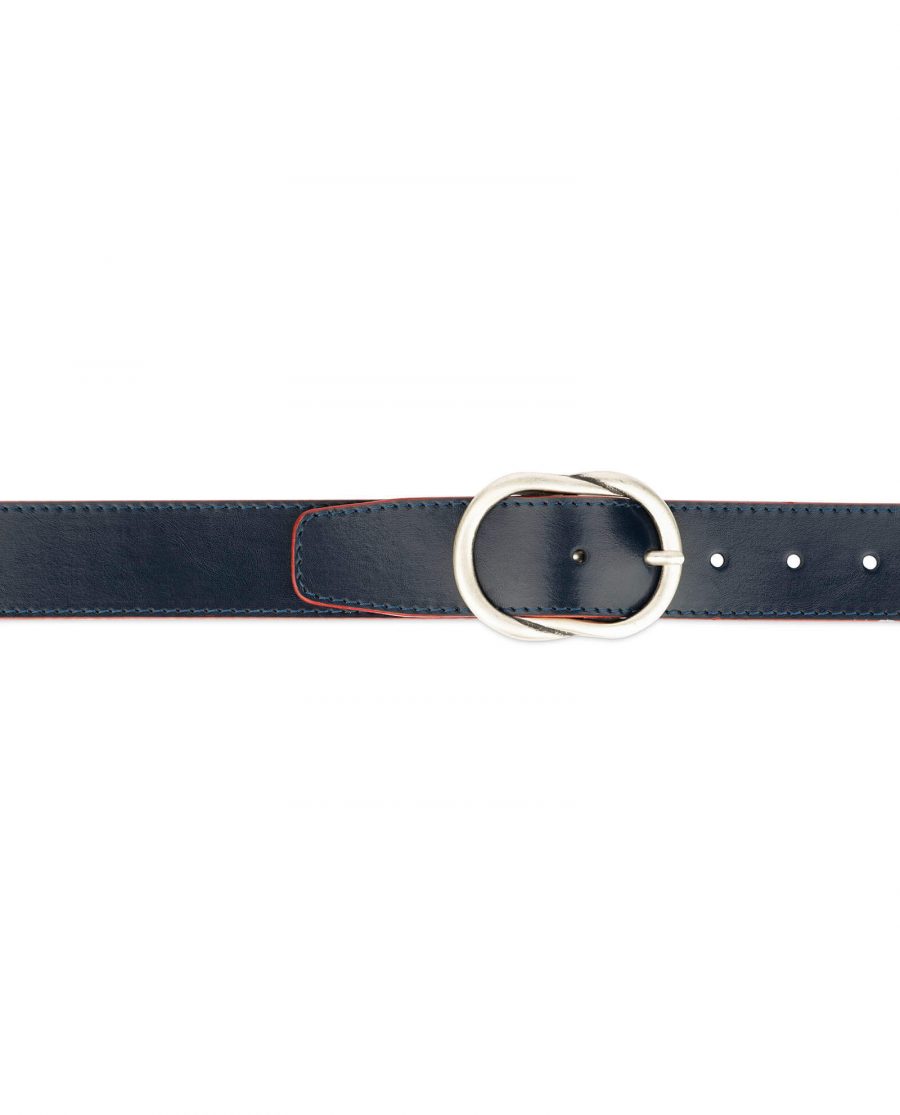 womens navy belt with red edges 4