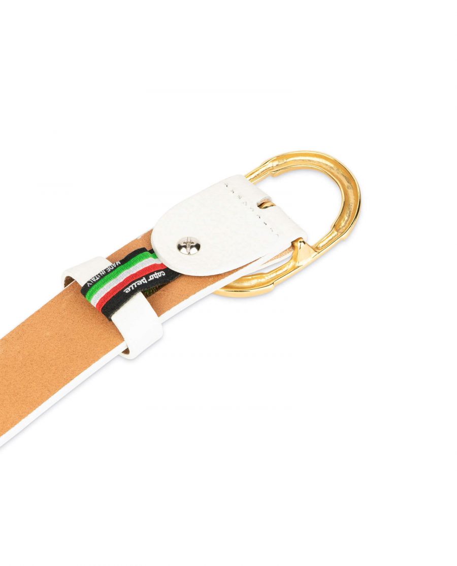 womens white belt with gold buckle 4