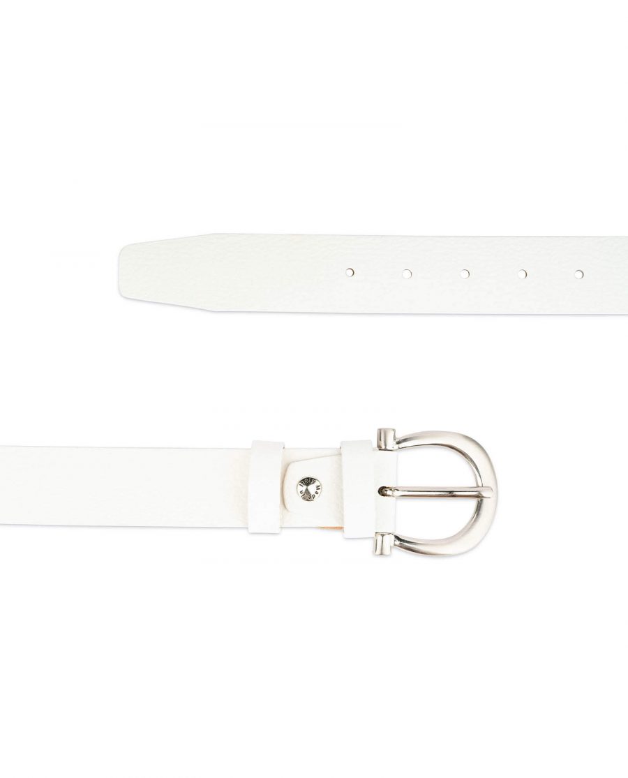 Buy Womens White Leather Belt With Silver Buckle | LeatherBeltsOnline