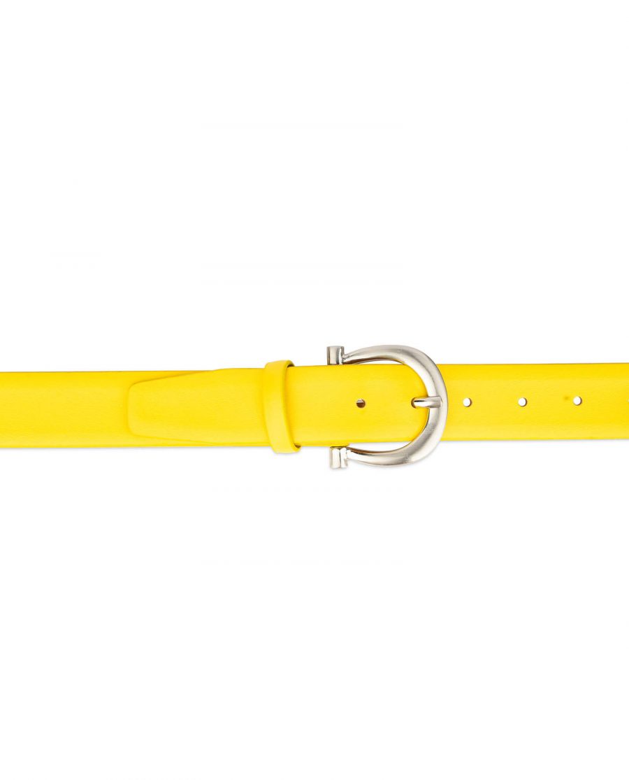 womens yellow belt with silver buckle 3