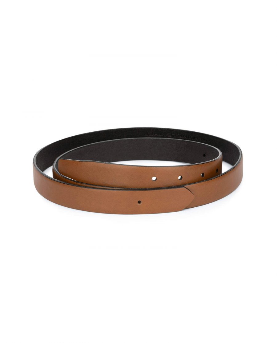1 inch brown leather belt strap 2