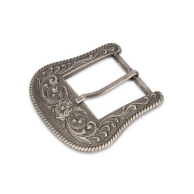 cowboy buckle antique silver metal 2
