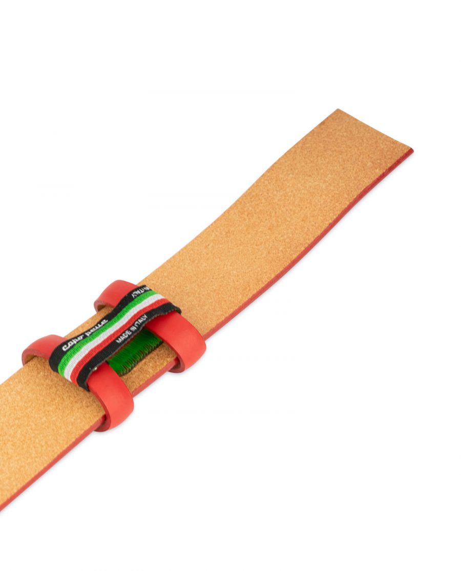 mens red leather belt strap 3