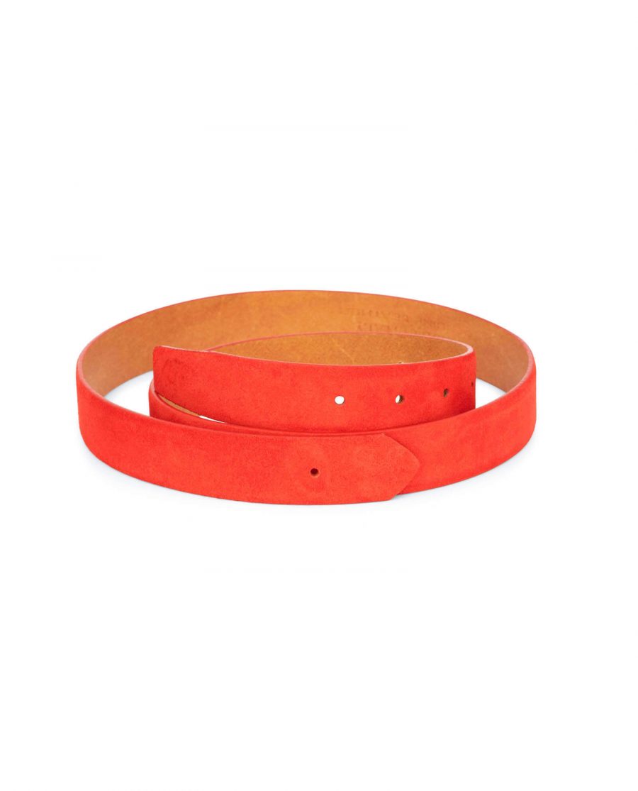 replacement 30 mm red suede belt strap 1