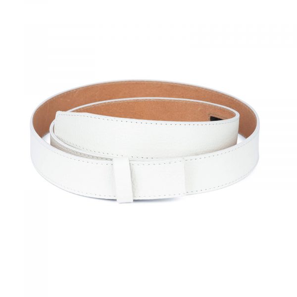 white leather belt strap 35 mm 3