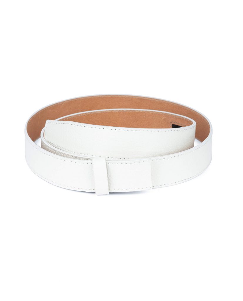 Buy White Leather Belt Strap 35 Mm | LeatherBeltsOnline.com