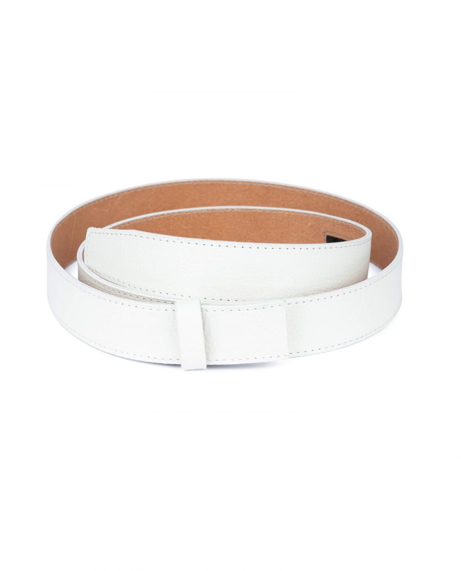 white leather belt strap 35 mm 3
