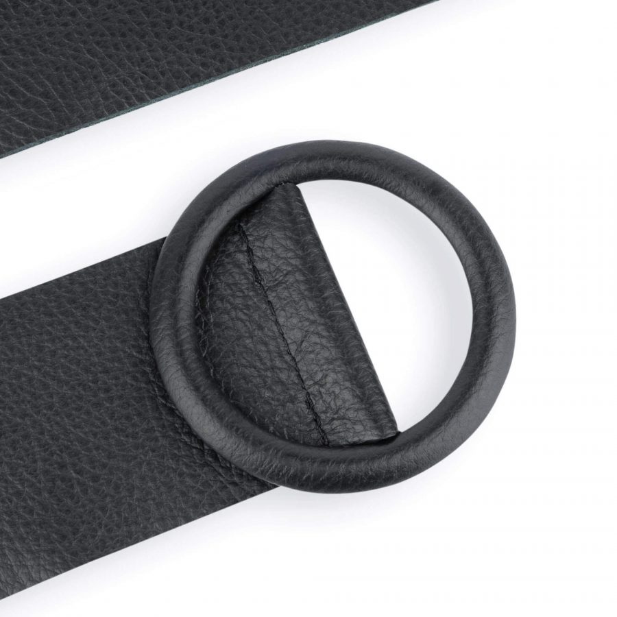 Black High Waist Belt For Dresses Round Buckle 6 7 cm 4