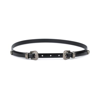 Western Belt Double Buckle Black 15 mm 1
