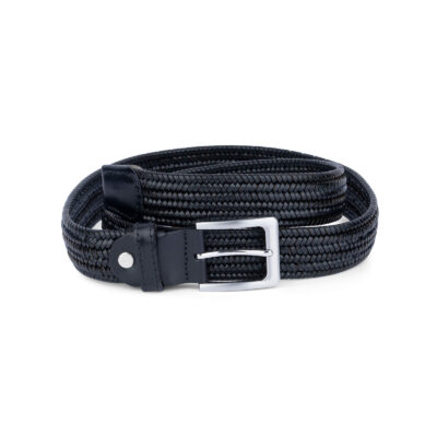 black braided leather stretch belt for men 45usd 1