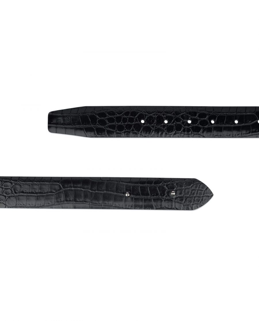 black embossed crocodile belt no buckle 35usd 28 42 3
