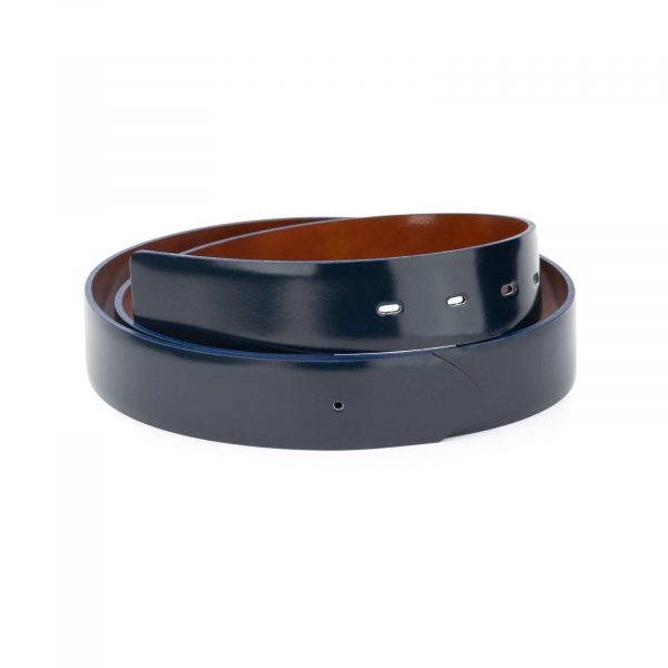 blue brown reversible patent leather belt without buckle 29usd 28 42 1