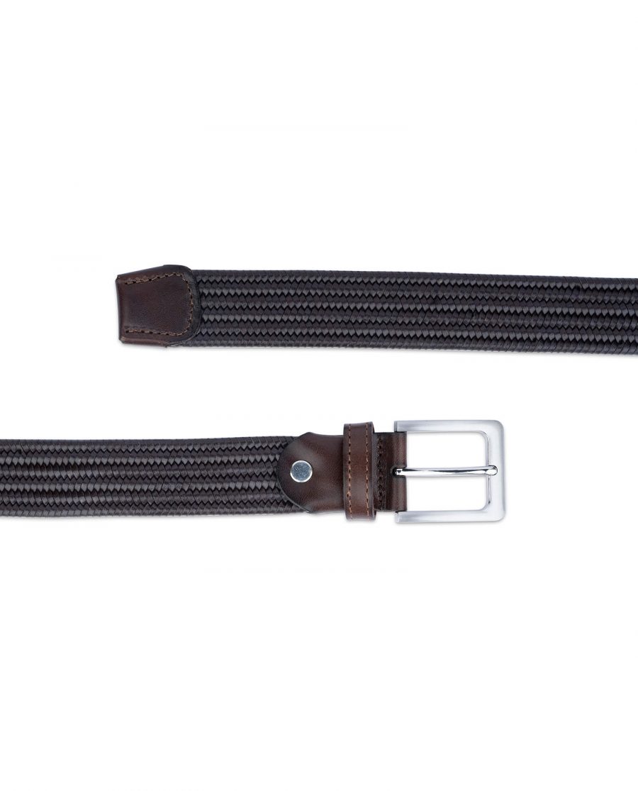 brown stretch woven leather belt for men 45usd 3