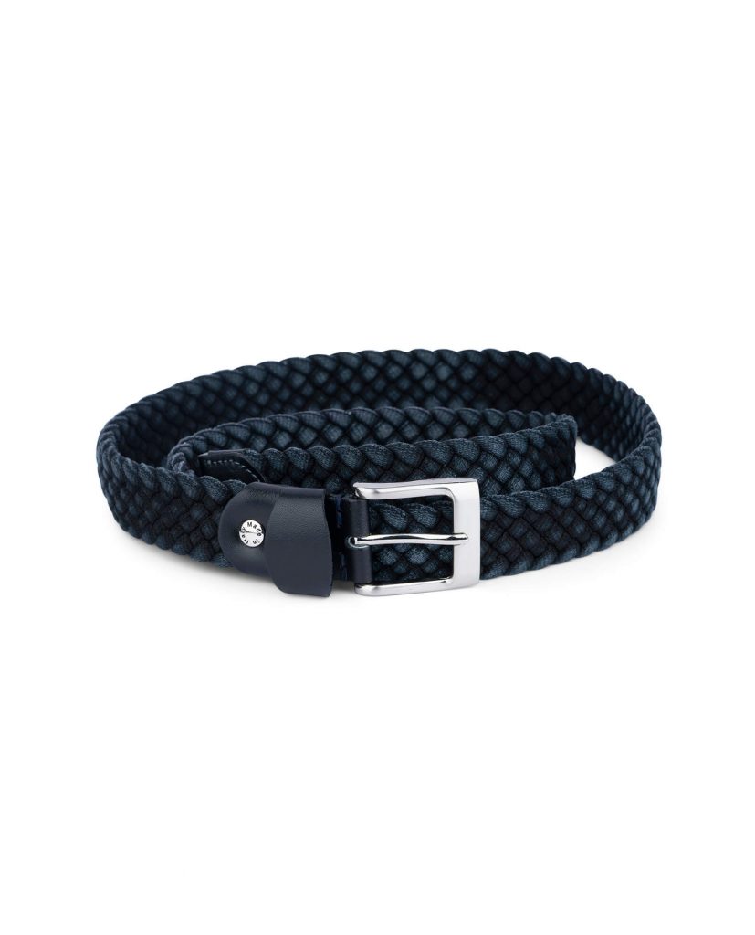 Buy Dark Blue Woven Mens Belt | LeatherBeltsOnline.com