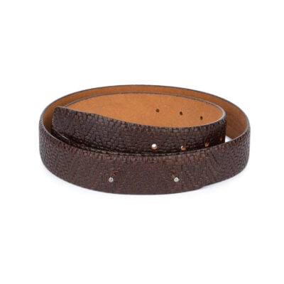 embossed brown mens belt without buckle 35usd 28 40 0