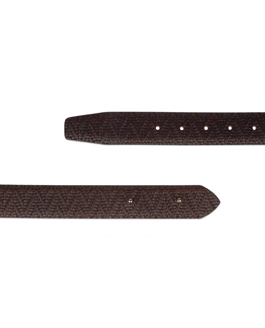 embossed brown mens belt without buckle 35usd 28 40 3